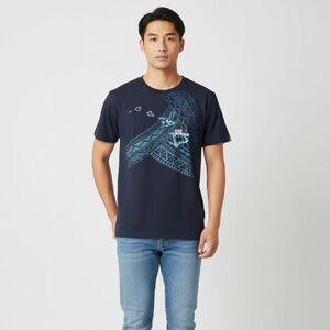Hinano Hawaii Tahitian Crew Neck Navy Shirt Men’s M Polynesian Graphic Islands